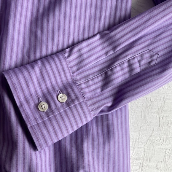 Hudson Room Women’s Stretch Cotton No Iron Button Up Shirt Blouse Purple… - Picture 8 of 12